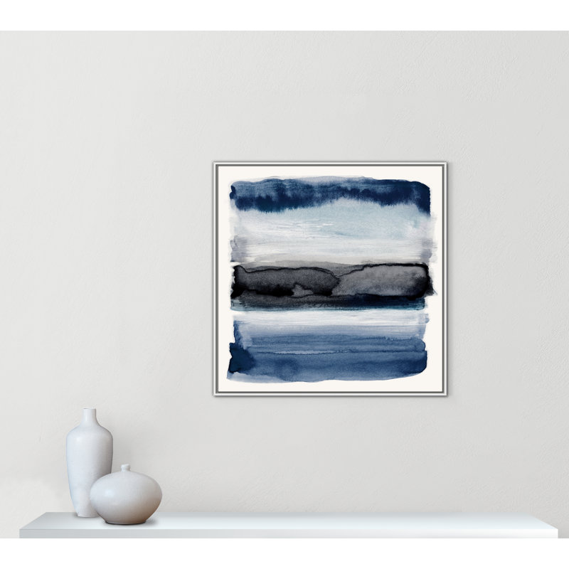 Collection Sky «Navy Sky II» par Nan, Cadre flottant blanc, H 37,5 po x l 37,5 po