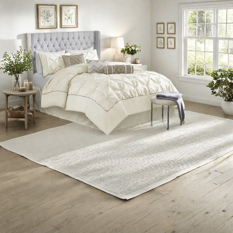 Ensemble de literie élégant 7 pièces, collection Premium Polyester Ivory Comfort