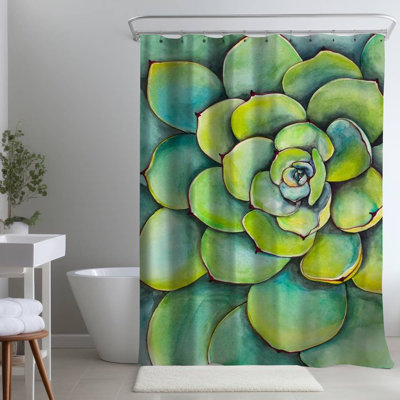 Floral – Polyester Shower Curtain, Dye Sublimation Print, 71" W × 74" L