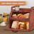 Double Layer Bread Box, Bamboo Wooden Bread Storage Container With Tool Holder,Brown