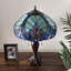 Lampe de table Simonson Tiffany Vitrail bleu vert inclus Ampoules DEL Lampe de liaison l 16 po x P 16 po x H 24 po