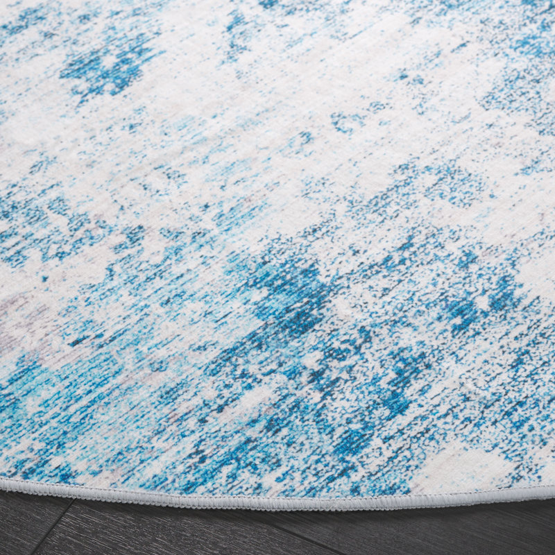Tapis beige / turquoise Athiran 943, Rond 6 pi
