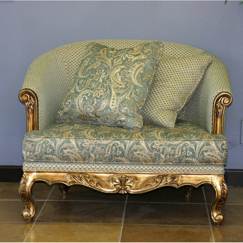 Upholstered Chenille Chair and a Half