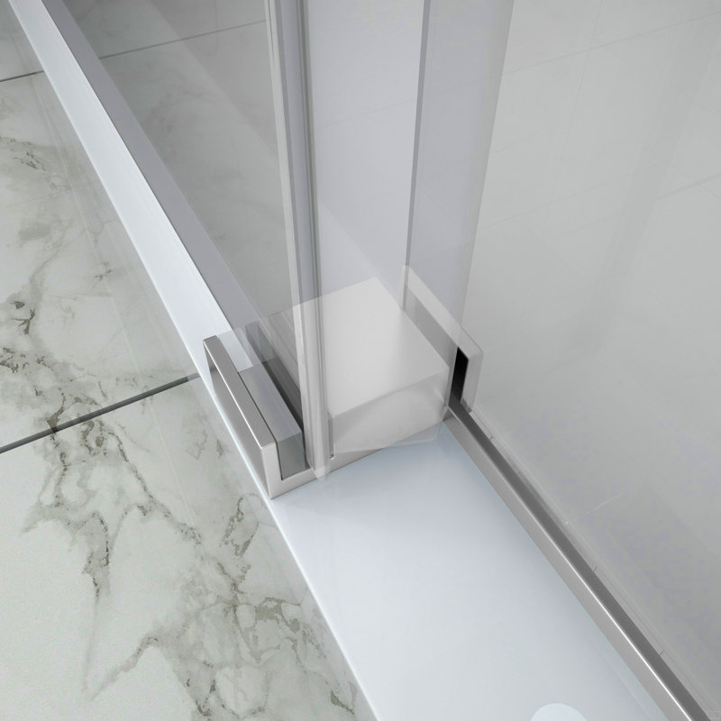 Porte de douche 76 po., Argent argent