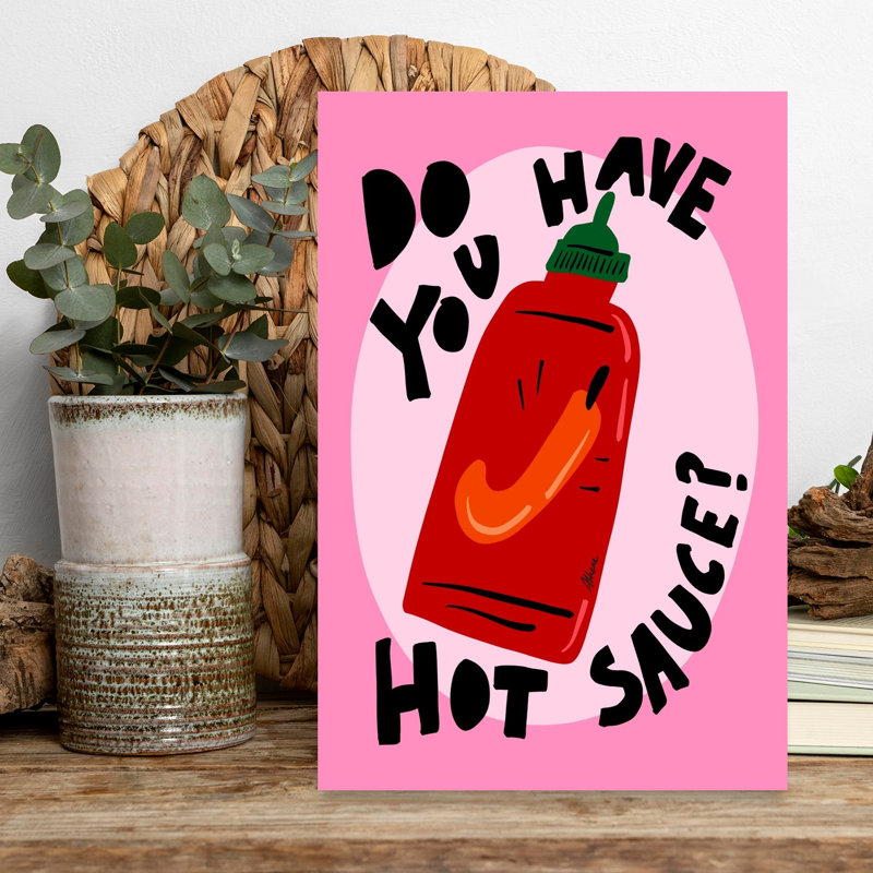 «Hot Sauce», art mural moderne et vibrant, H 18 po x l 12 po