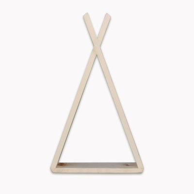 Tablette flottante triangulaire en bois massif Ciera