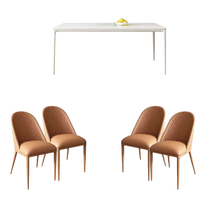 Ensembles de table de salle à manger Simple Rock Plate, H 29,52 po x L 62,99 po x l 31,49 po, Orange