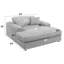 Chaise en velours côtelé gris clair Hilde avec 2 coussins Hilde
