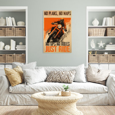 Motocyclette «Just Ride On», reproduction sur toile