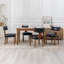 Ensemble de 2 chaises de salle à manger de style Mid-Century moderne en cuir de polyuréthane rembourré avec dossier incurvé et structure en bois franc-1292742453