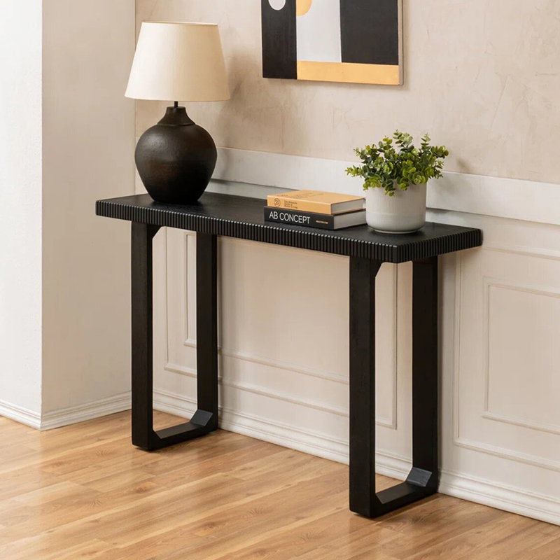 Console simple de style italien, H 29,9 po x l 63 po x P 15,4 po, Noir