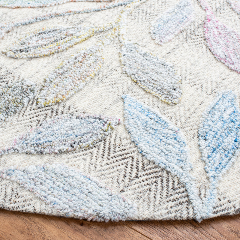 Tapis mauve / bleu touffeté à la main Basham, Rond 6 pi