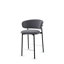 Oleandro Upholstered Stool with Rounded Back and Metal Frame