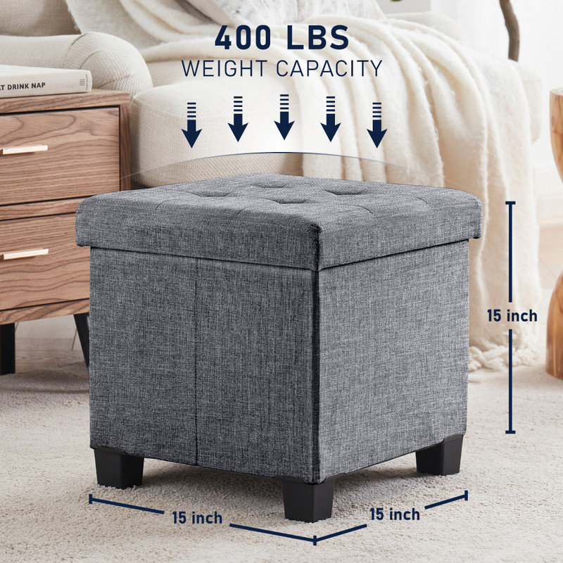 Cube carré pliable Pehrson, Gris