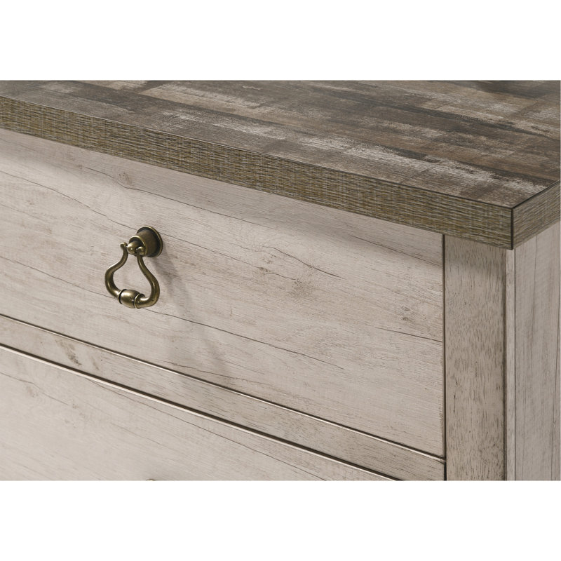 Commode à 5 tiroirs en bois flotté de style chalet vieilli 1Pc