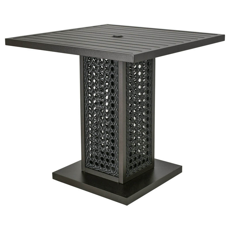 Aftinia Square Outdoor Dining Table Umbrella Hole , 42.12 " W 42.12 " D