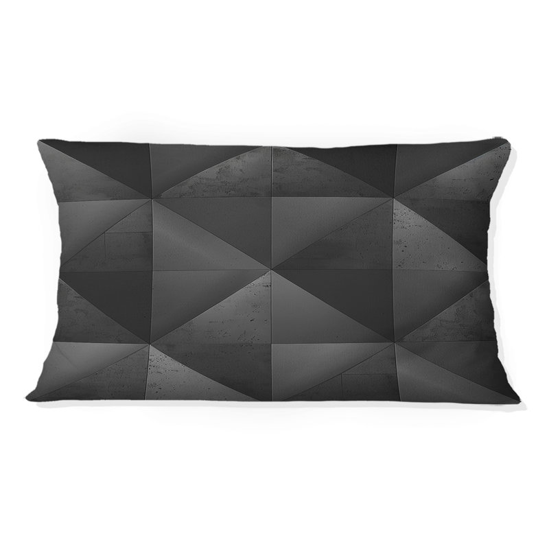 Motif losange noir moderne III - coussin lombaire moderne