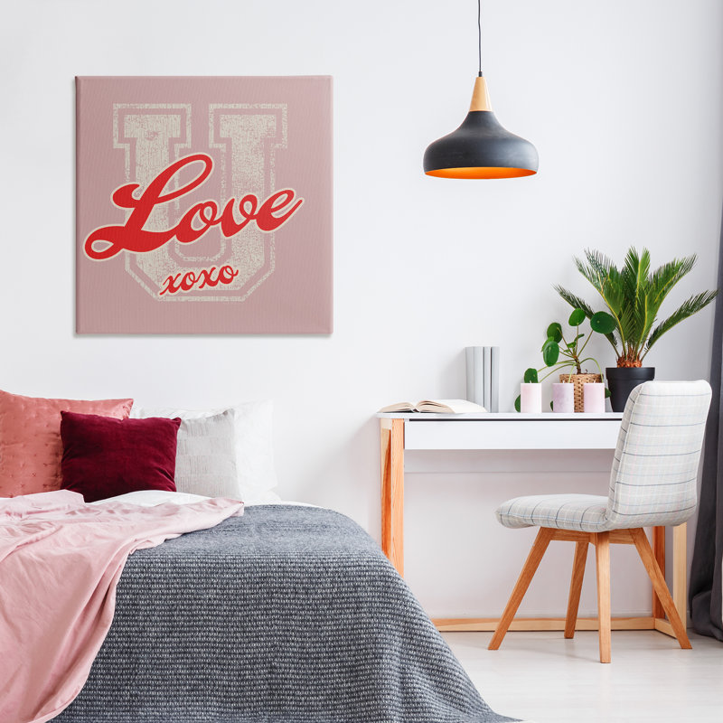 Art mural Love U Xoxo, H 36 po x l 36 po