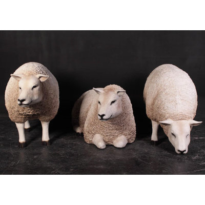 Laying Texelaar Lamb Life Size Statue