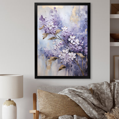 Purple And Gold Pastel Lilac Dreams I - Lilacs Wall Art For Living Room