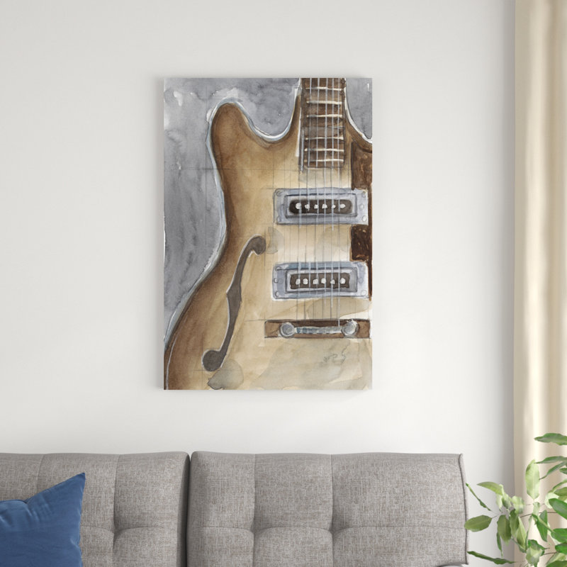 Étude d'instruments d'aquarelle I, H 36 po x l 24 po x P 1,25 po