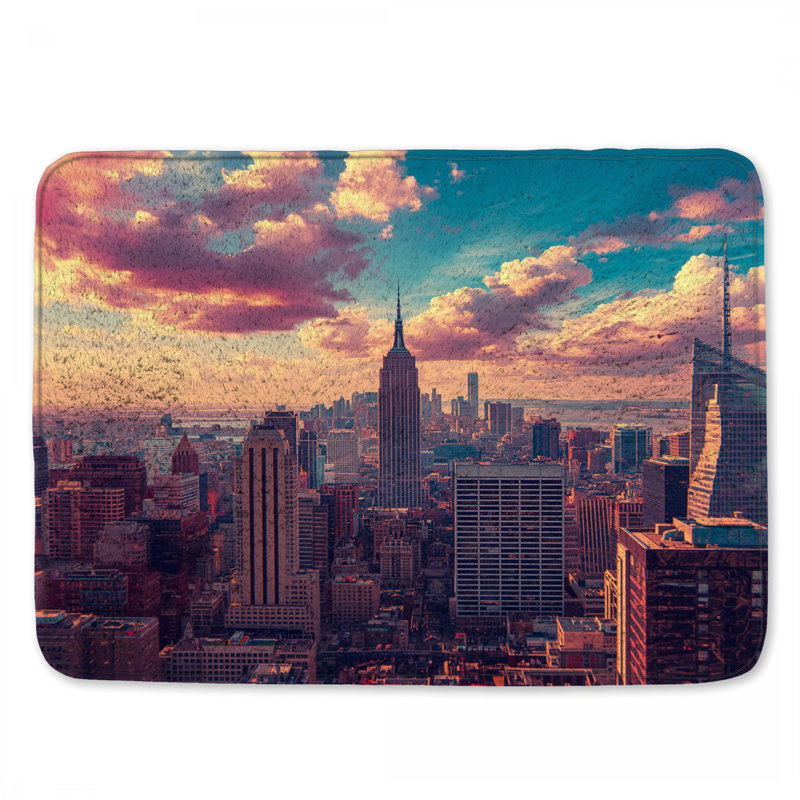Tapis de bain New York City Skyline, L 24 po x L 17 po