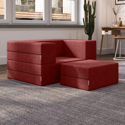 Shontae Boneless Zipline Convertible Compression Sleeper Chair & Ottoman / Twin-Size Bed