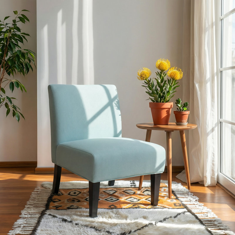 Modern Accent Chair for Living Room, Light Blue 