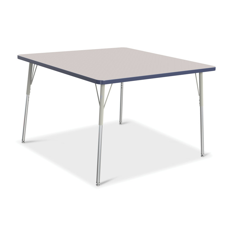 Berries® Square Activity Tables, Adult size: 24" - 31" H, Gray / Navy