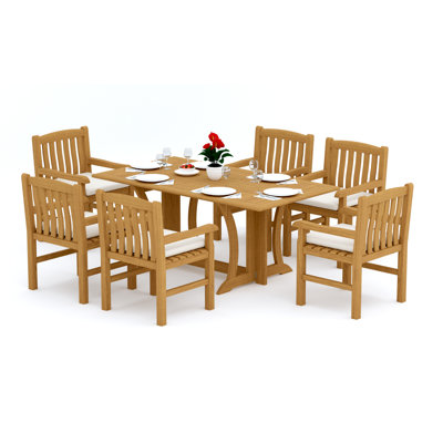 Devon Rectangle 7 - Piece 6 - Person 68'' L Outdoor Table Set