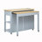 47 inch Kitchen Island with Extendable Dining Table, Rubber Wood Veneer Kitchen Table with Internal Storage Rack, Power Outlet, Kitchen island with Storage 2 Drawers 2 Cabinet,Grey Blue-308958959