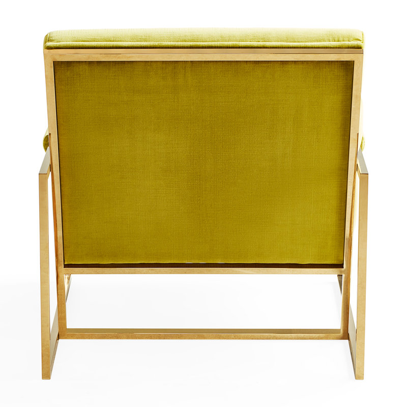 Channeled Goldfinger Lounge Chair, Duquette Pear Fabric