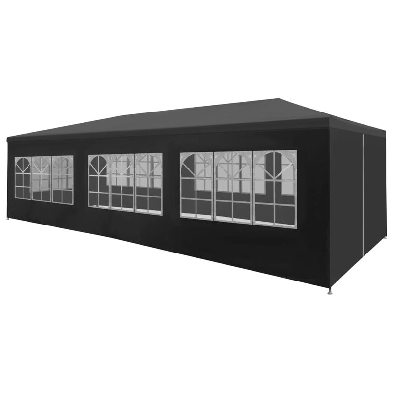 vidaXL Party Tent Anthracite Polyethylene 19.7x9.8x8.4ft, Anthracite, 10 ft x 20 ft