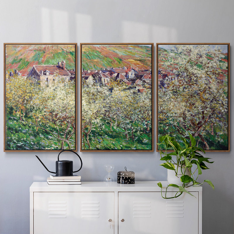 " Monet " 3 - Pieces, 40" H x 78" W x 2" D, Walnut