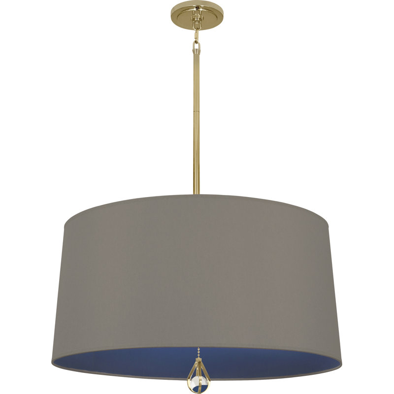 Custis 3 - Light Chandelier, Carter Gray/Ink Blue Lining, Modern Brass