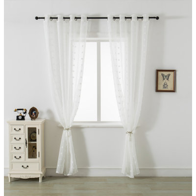 Mkenzi Polyester Semi-Sheer Gromments Curtain Pair