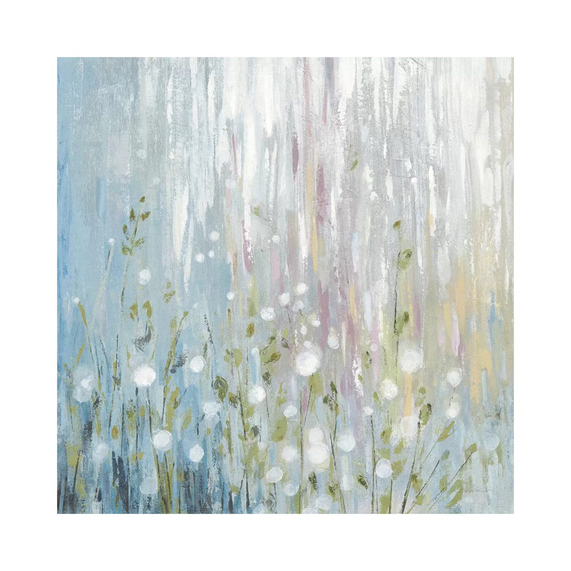 «August Branches Blue Green» par Silvia Vassileva - reproduction, Toile tendue, H 37 po x l 37 po x P 1,5 po, Aucun mat