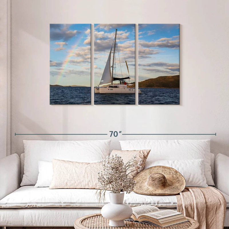 Mehar Rainbow Over Catamaran, 28" H x 45" W