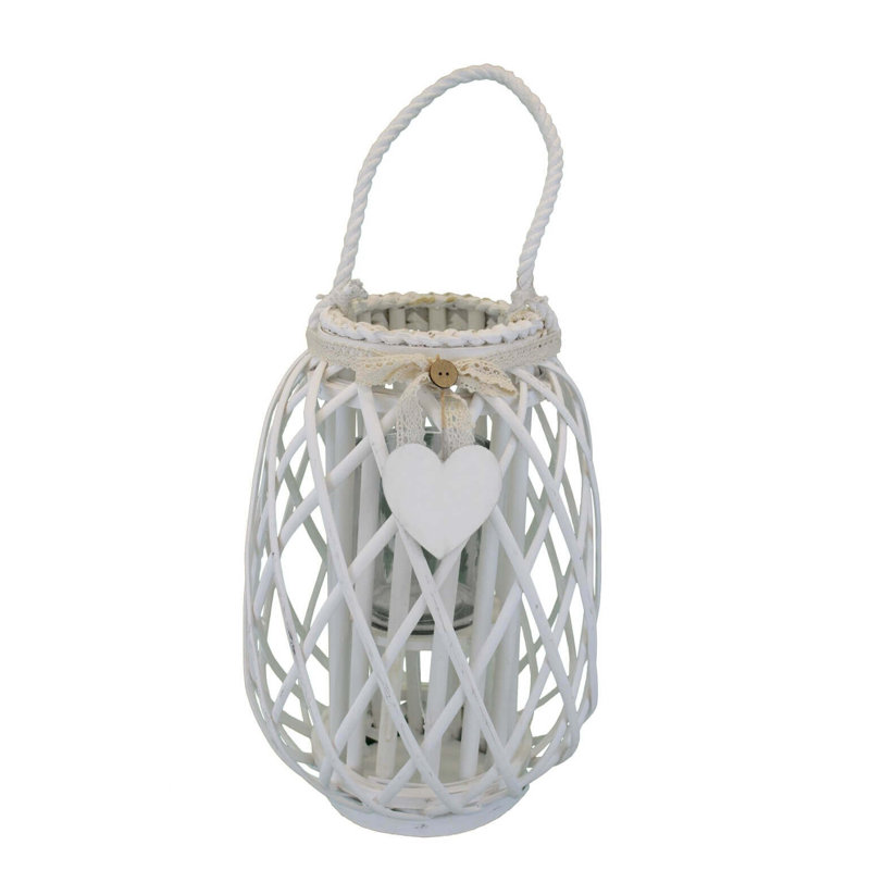 Glass Tabletop Lantern, White