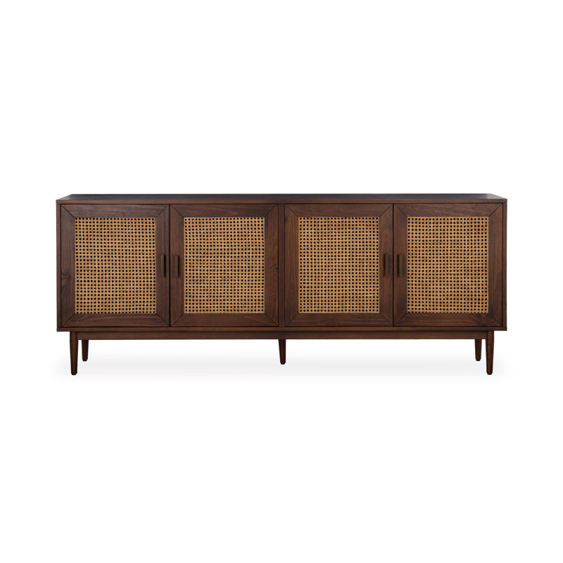 Buffet en bois massif à 4 portes Genie, Walnut