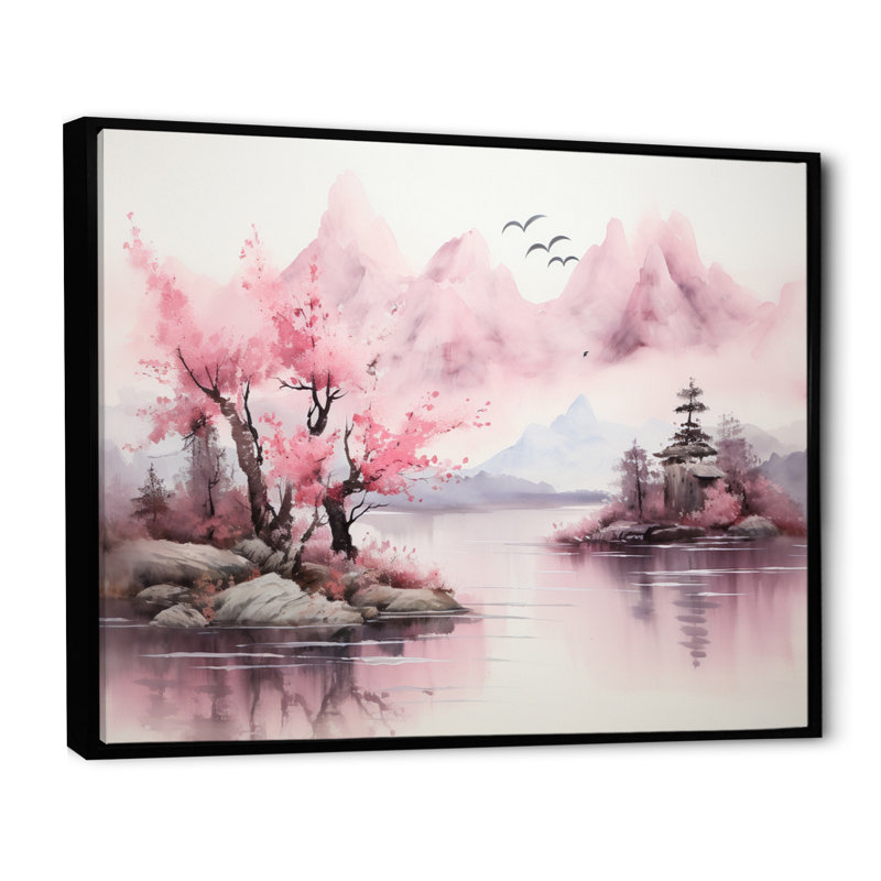 «Tranquil Forest Oasis IV», reproduction sur toile, Cadre flottant noir, H 24 po x l 32 po x P 1 po
