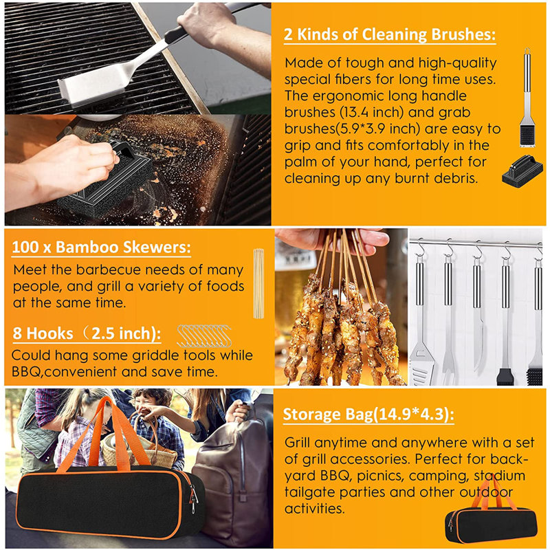 Ensemble d'outils de camping pour barbecue