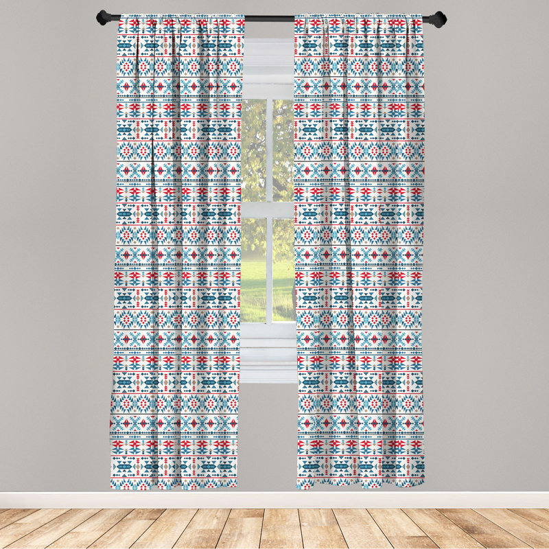 Geometric Semi-Sheer Rod Pocket Sliding Panel, 28" x 95"
