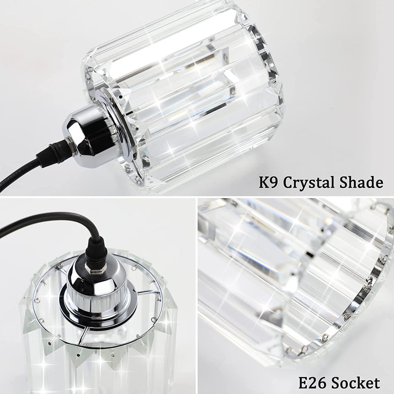Luminaire suspendu cylindrique 2 lumières Kayle, Chrome
