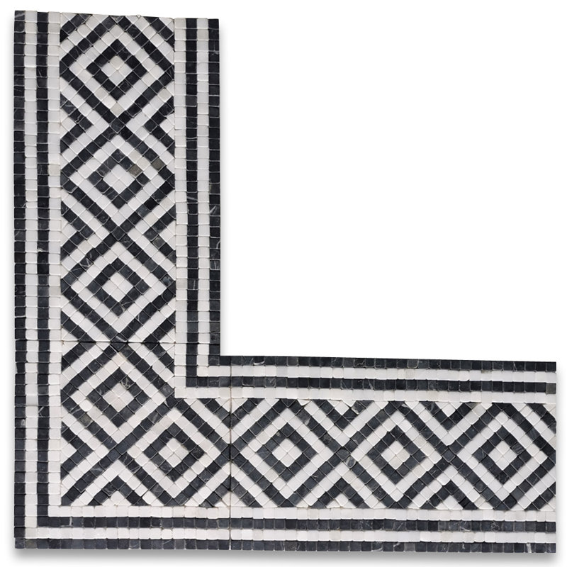 Carreau de mosaïque en marbre 7,1 po x 11,7 po Guitam