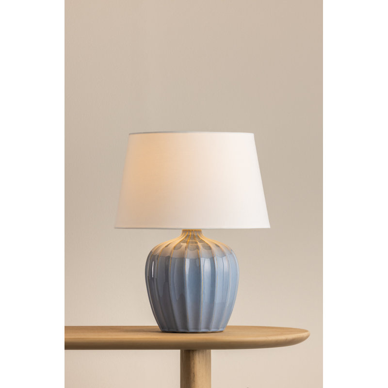 Lampe de table 1 lumière en laiton vieilli / céramique Spring Lake de 15,75 pouces de largeur Mitzi Myla