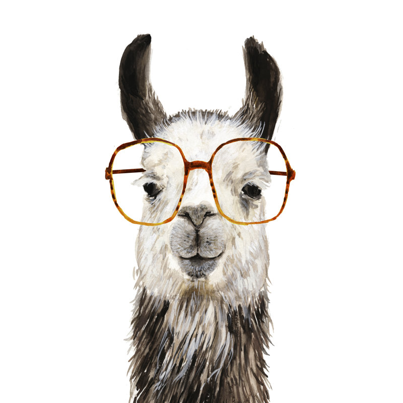 Hip Llama III by Victoria Borges - Painting, 30cm H x 20cm W, Wrapped Canvas