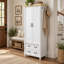 Armoire-penderie 2 portes de 31,5 po de largeur avec tringle, 2 tiroirs et 6 crochets latéraux