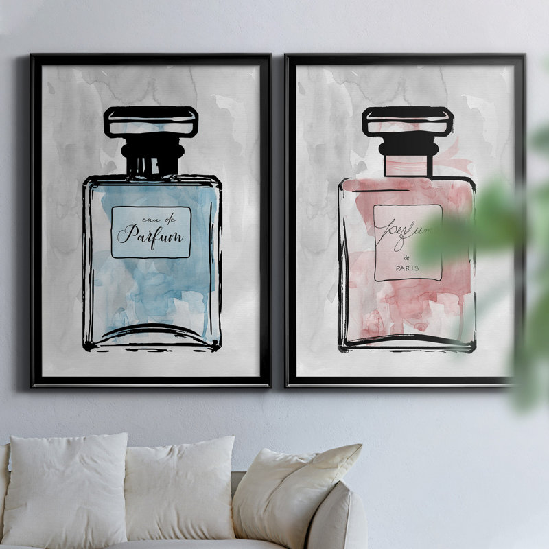 «Blue Wash Perfume», ensemble de 2 reproductions d'art, H 30,5 po x l 42,5 po x P 3 po, H 31,5 po x l 47 po x P 1,5 po