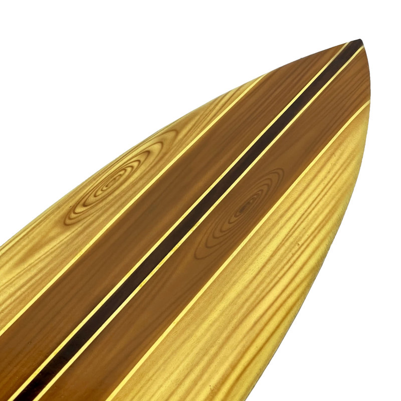 Ensemble de 2 suspensions de planche de surf en bois sculpté à la main côtières avec anneaux en D - bleu ou brun, longueur 39,75 po